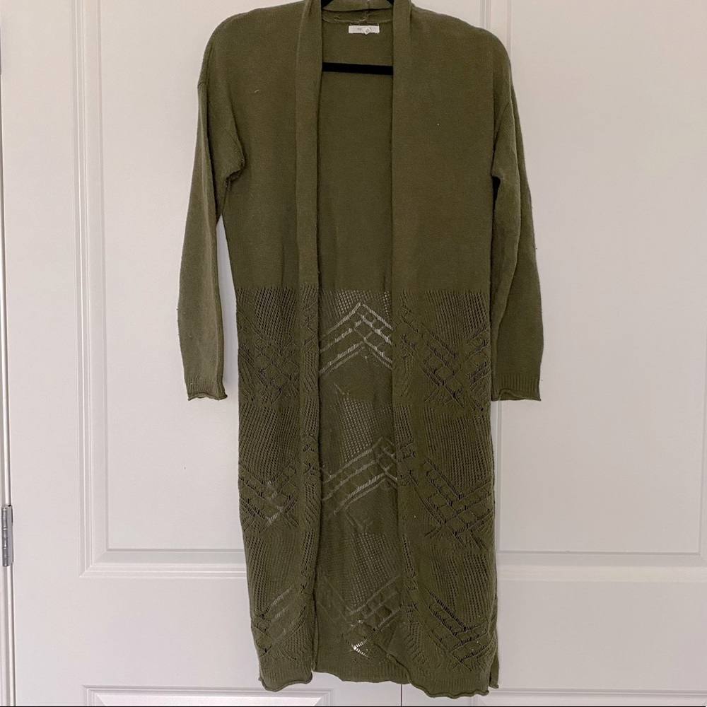 Maurices Long Green Cardigan Size XS